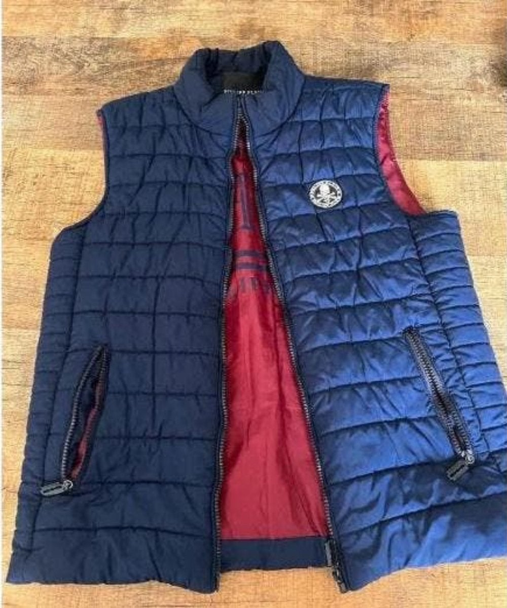 Philpp Plein bodywarmer, Kleding | Heren, Bodywarmers, Ophalen of Verzenden, Zo goed als nieuw, Maat 48/50 (M), Blauw