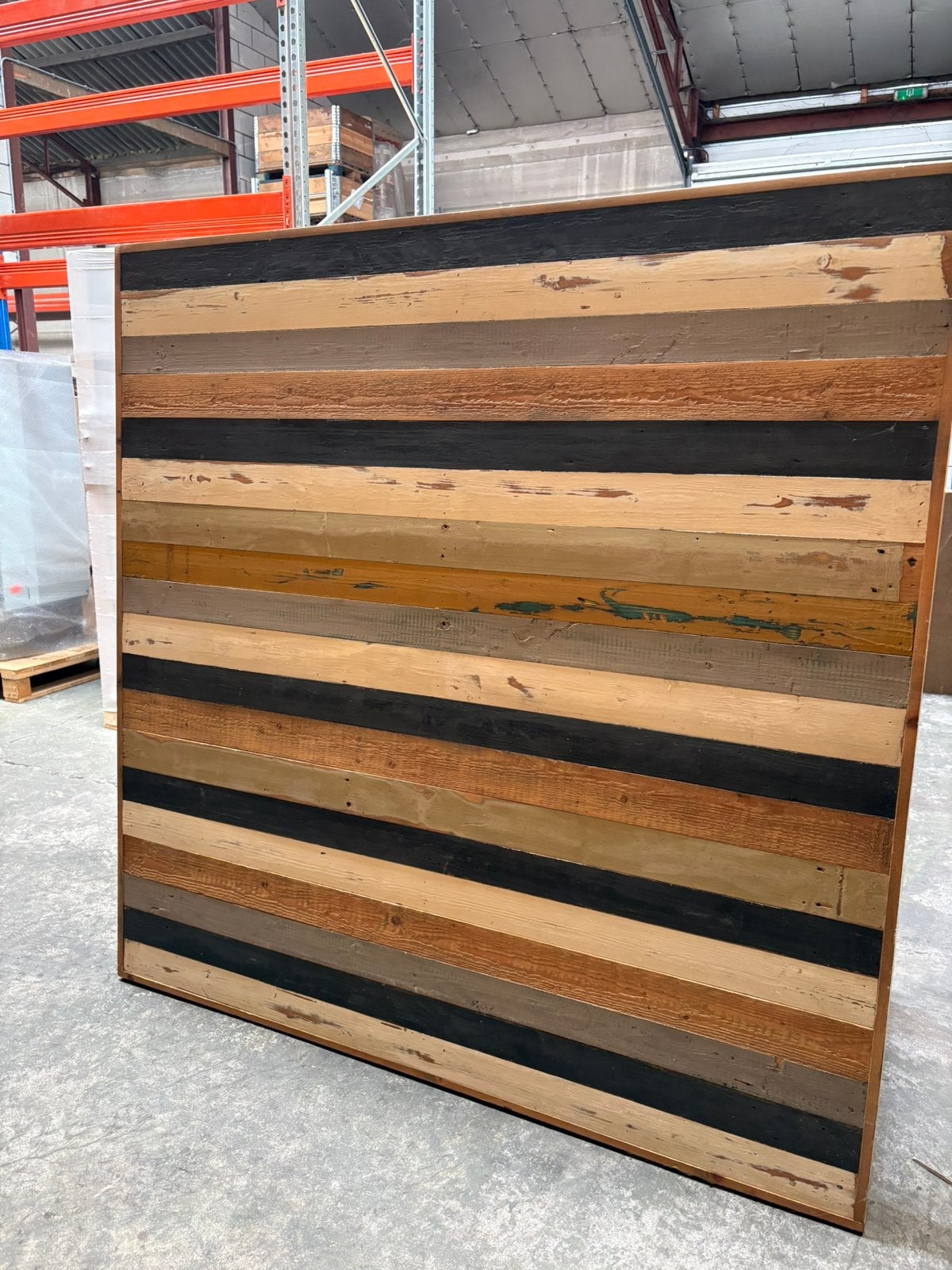 Eettafel a la Piet Hein Eek, Huis en Inrichting, Tafels | Eettafels, Ophalen, Gebruikt, 150 tot 200 cm, Vierkant