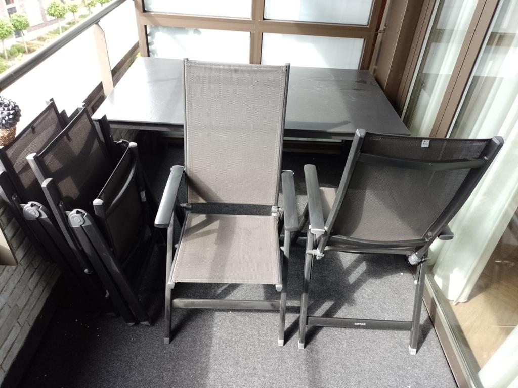 Nette tuinset Kettler , tafel en 4 stoelen., Ophalen, Gebruikt, Overige materialen