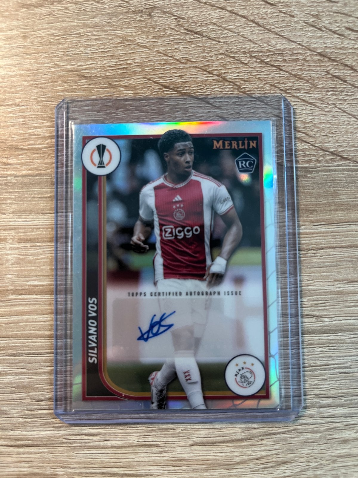 Silvano Vos Topps Merlin Autograph Kaart Ajax, Ophalen of Verzenden, Zo goed als nieuw, Ajax, Spelerskaart