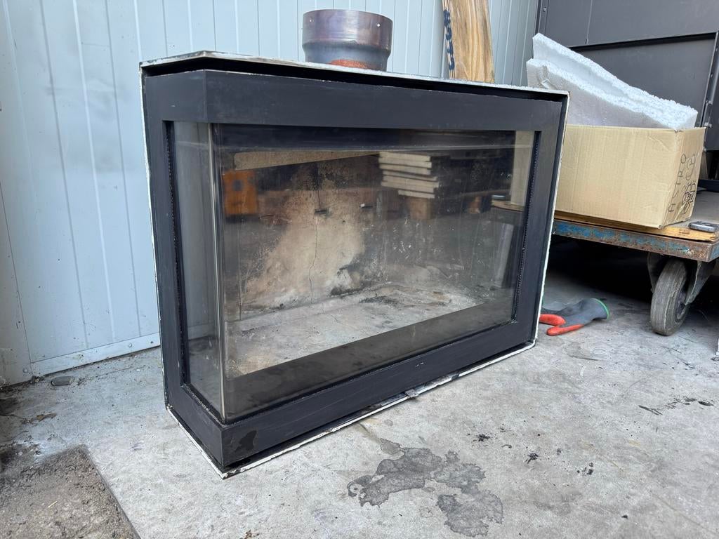 Wanders S75 Hoek Links Inzethaard Houtkachel 8-10 kW, Ophalen, Gebruikt, Houtkachel, Inbouw