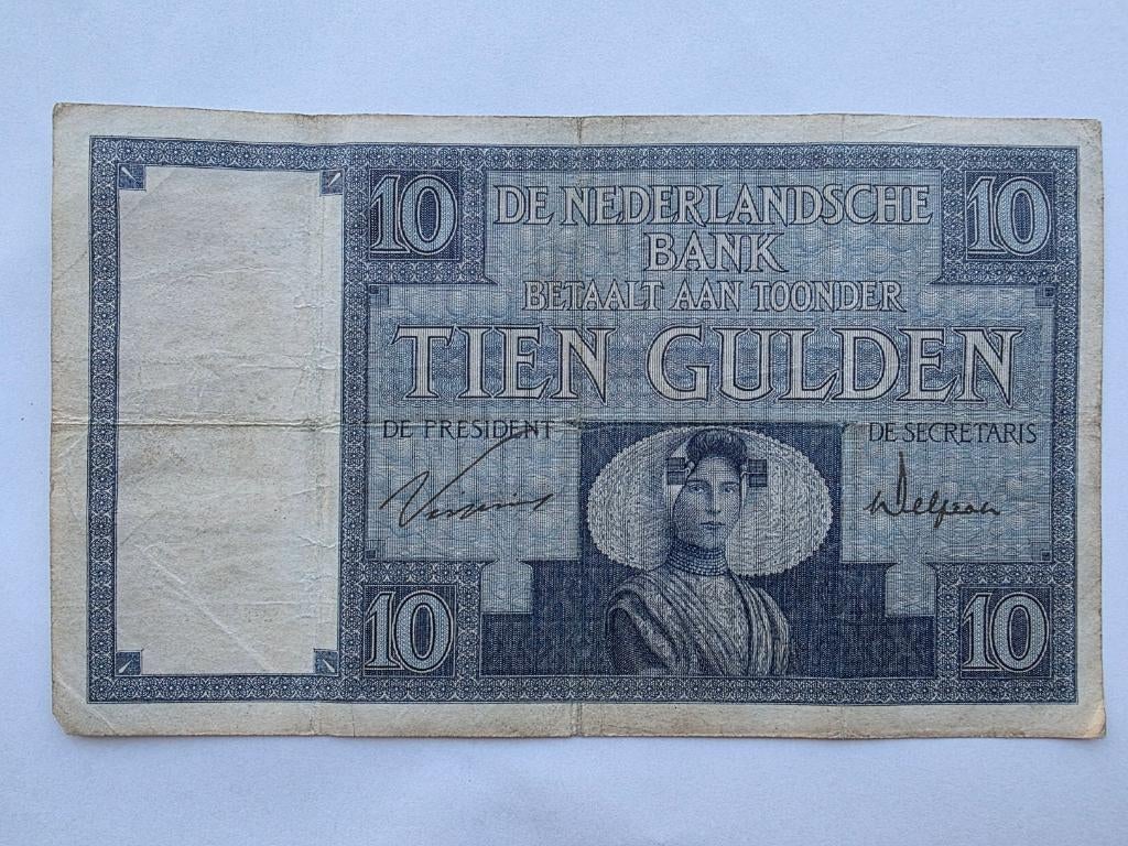 10 gulden 1924 "Zeeuws Meisje", Ophalen of Verzenden, 10 gulden, Los biljet