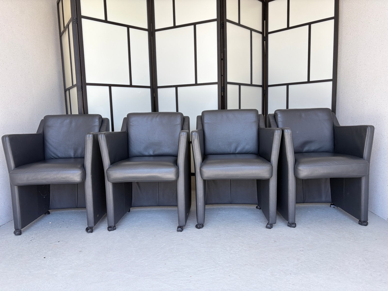 4 Rolf Benz 7100 stoelen, Huis en Inrichting, Zwart, Leer, Ophalen of Verzenden, Zo goed als nieuw