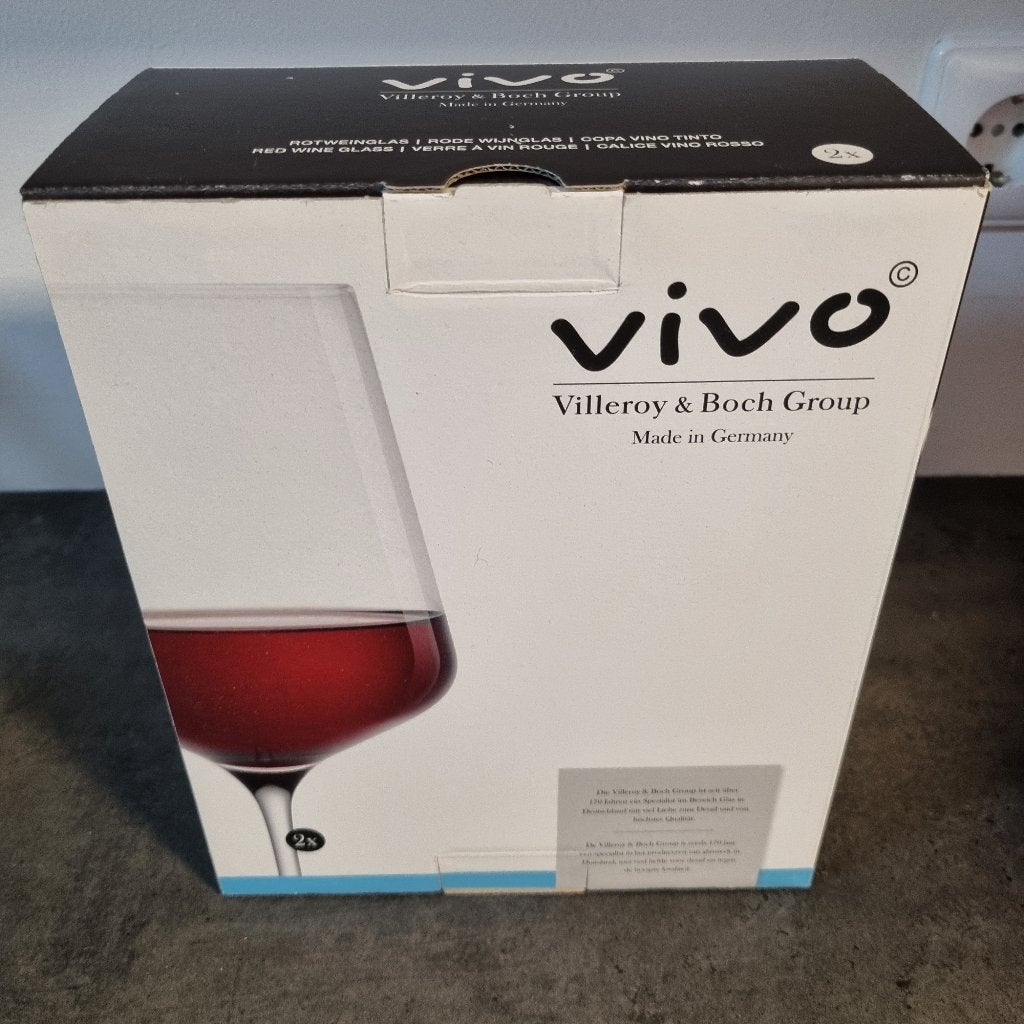 Vivo rode wijnglazen AH actie, Glas of Glazen, Nieuw, Ophalen of Verzenden, Glas