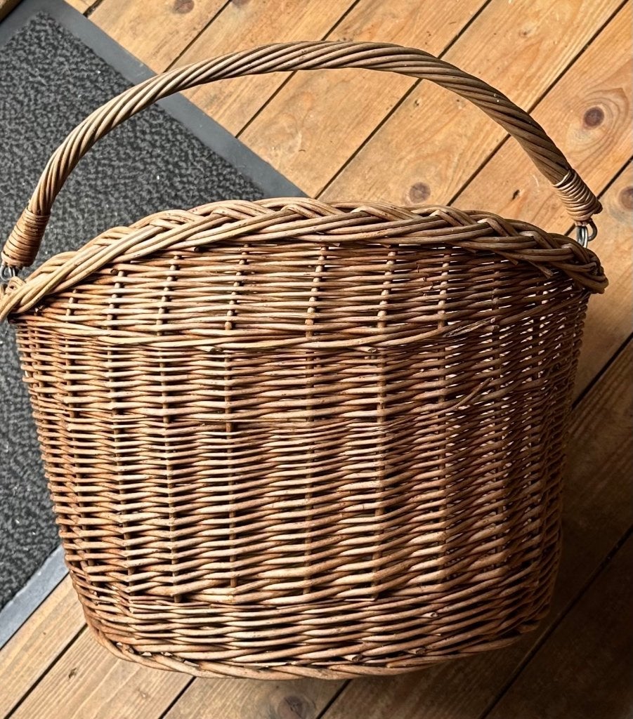 rieten fietsmand  retro  vintage, Ophalen, Zo goed als nieuw