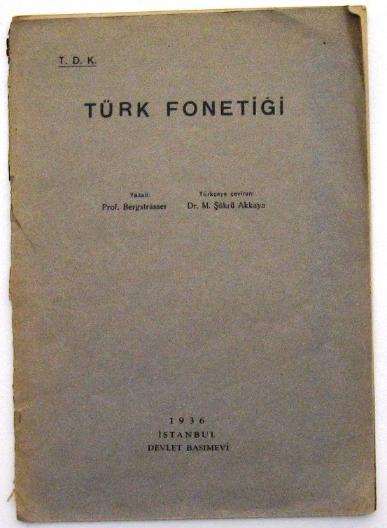Türk Fonetigi 1936 Bergstrasser Istanbul Devlet Basimevi, Ophalen of Verzenden