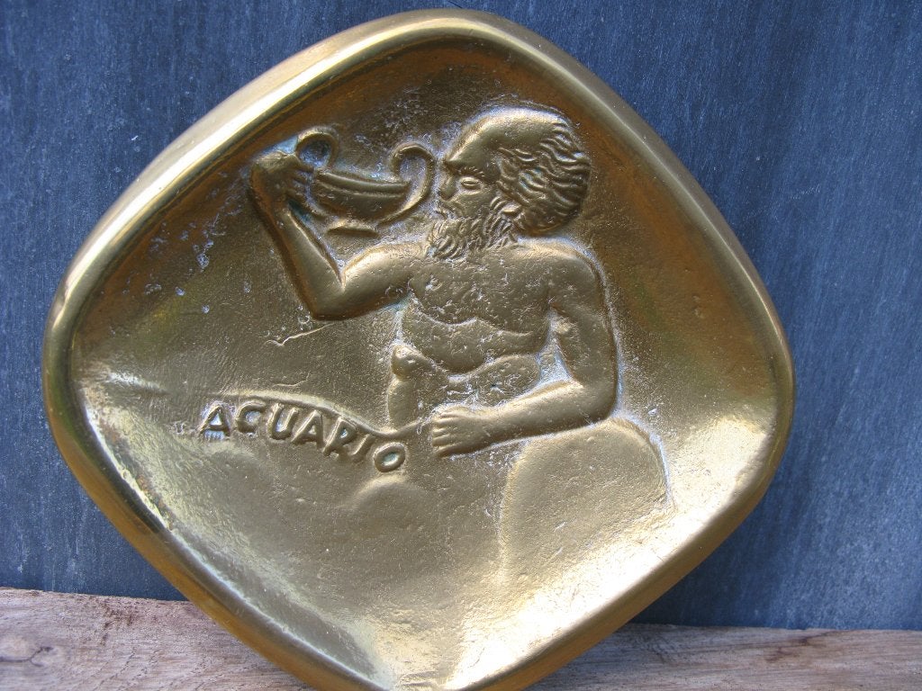 VALENTI SPAIN SCHAAL WATERMAN ACUARIO MESSING, Antiek en Kunst, Ophalen of Verzenden