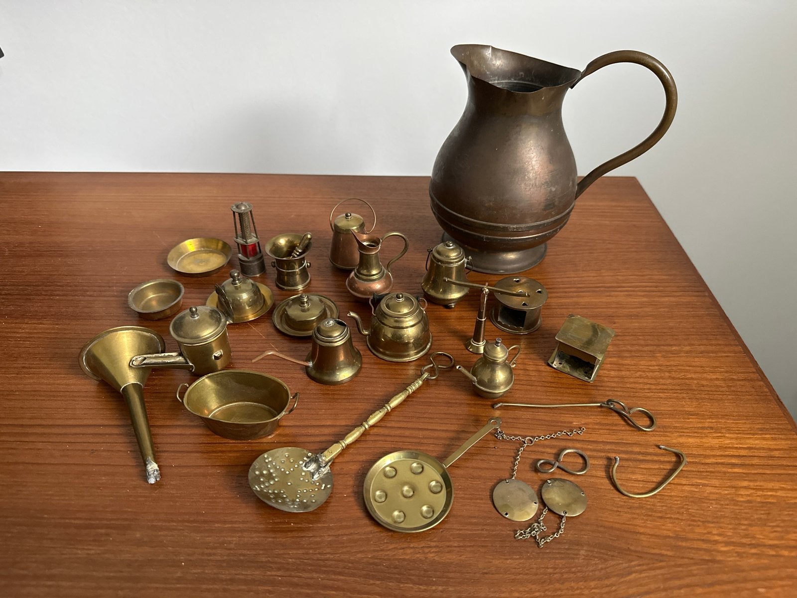 Antieke Koperen Miniatuur Keukengerei Collectie, Antiek en Kunst, Ophalen of Verzenden, Koper