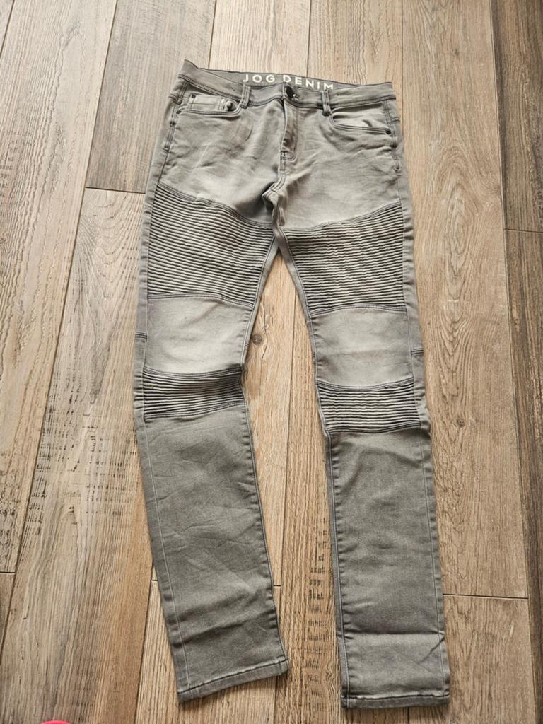 JOG DENIM jongens/heren spijkerbroek grijs maat 176, Overige jeansmaten, Nieuw, Ophalen of Verzenden, Grijs