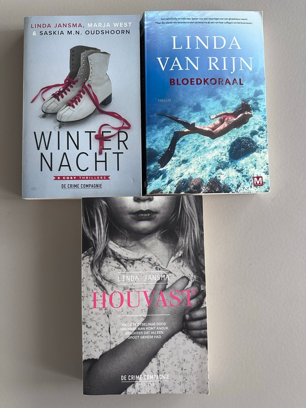 Thriller boeken: Winter Nacht, Bloedkoraal, Houvast, Ophalen, Gelezen, Nederland