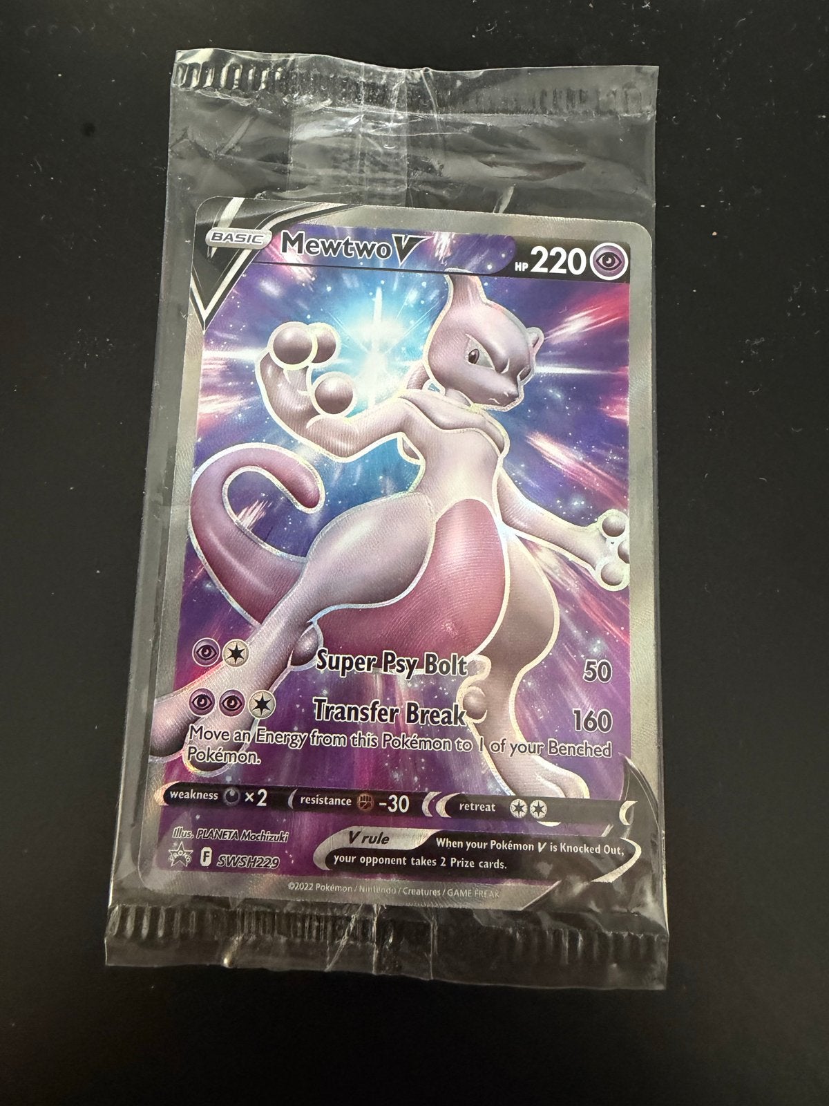 Sealed Mewtwo V Pokémon kaart SWSH229 - Nieuw in verpakking, Ophalen of Verzenden, Nieuw, Losse kaart, Foil