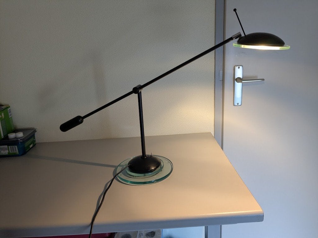 "Herda" design lamp vintage, Ophalen, Bureaulamp, Met schakelaar, 45 cm
