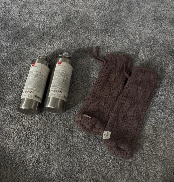 2x RVS kruik van de hema en 2x kruikzak van Jollein, Ophalen of Verzenden, Zo goed als nieuw