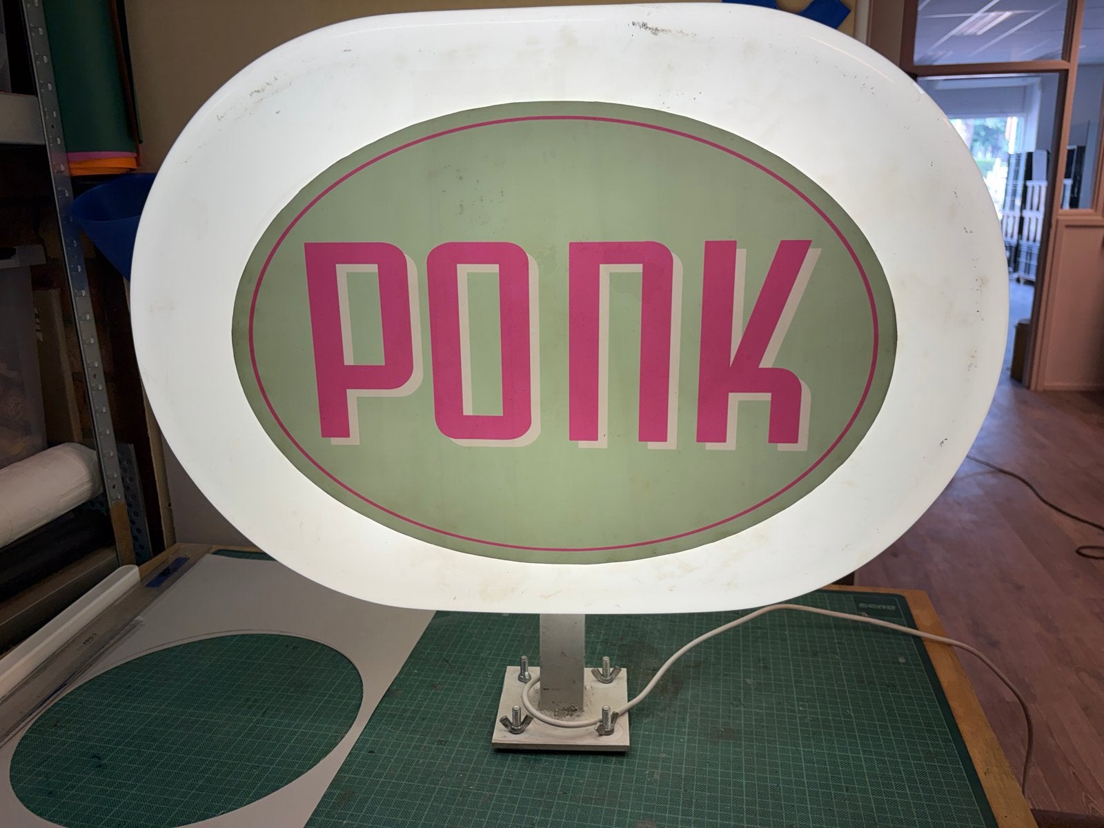 Retro reclame lamp - Ponk / Gouden Ster - Theaterdecor, Ophalen