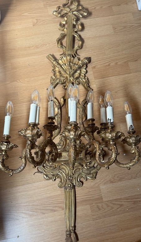 Imposante barok/rococo wandlamp XL 120 cm – zwaar model, Antiek en Kunst, Antiek | Lampen, Ophalen