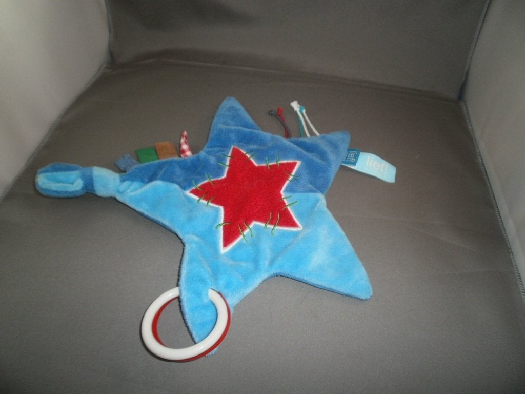 lief lifestyle knuffel doekje 2x blauw rode ster op doek en, Met geluid, Overige typen, Nieuw, Ophalen of Verzenden