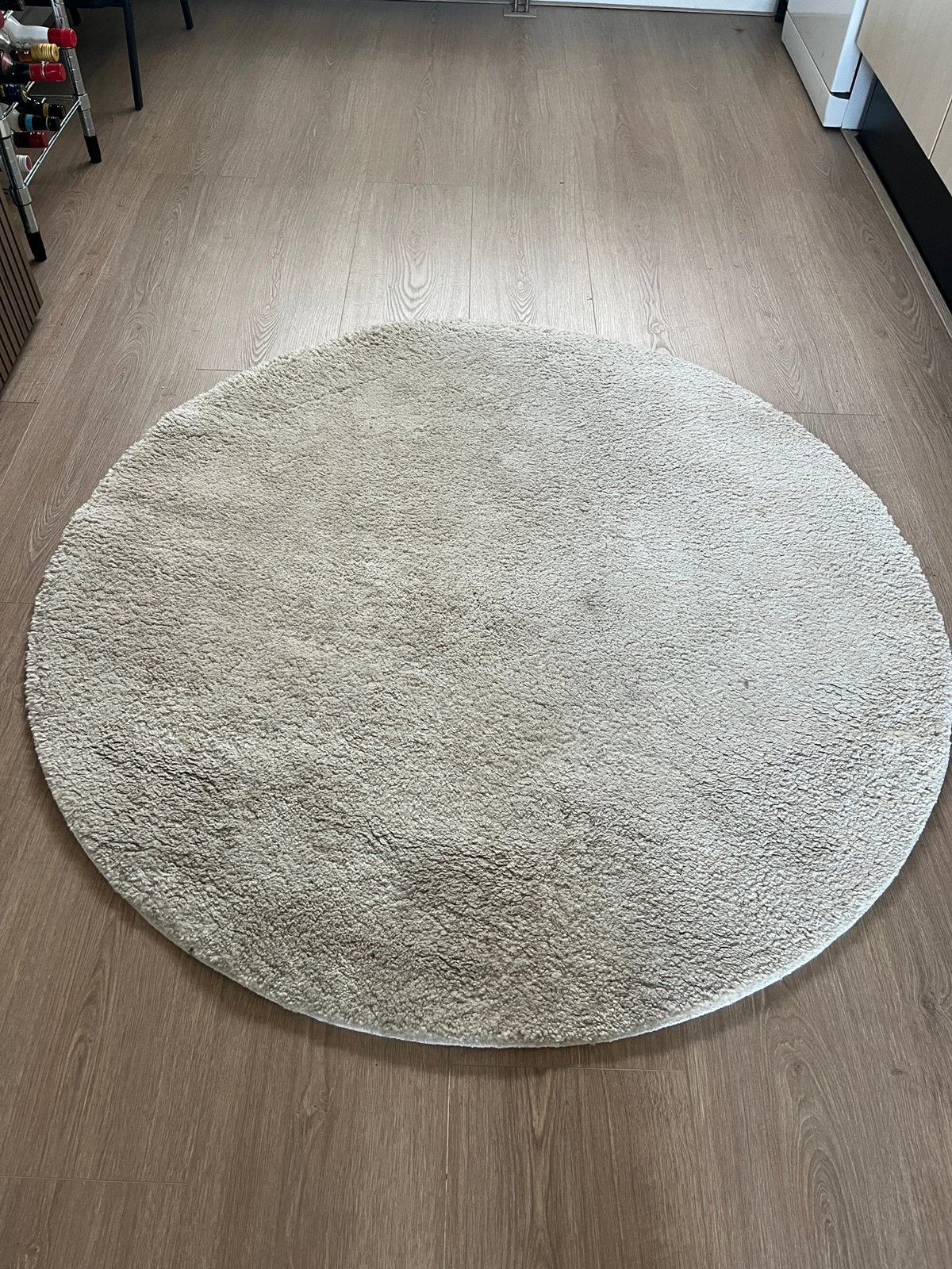 STOENSE vloerkleed Ikea 130cm, Ophalen, Rond, Zo goed als nieuw, Crème