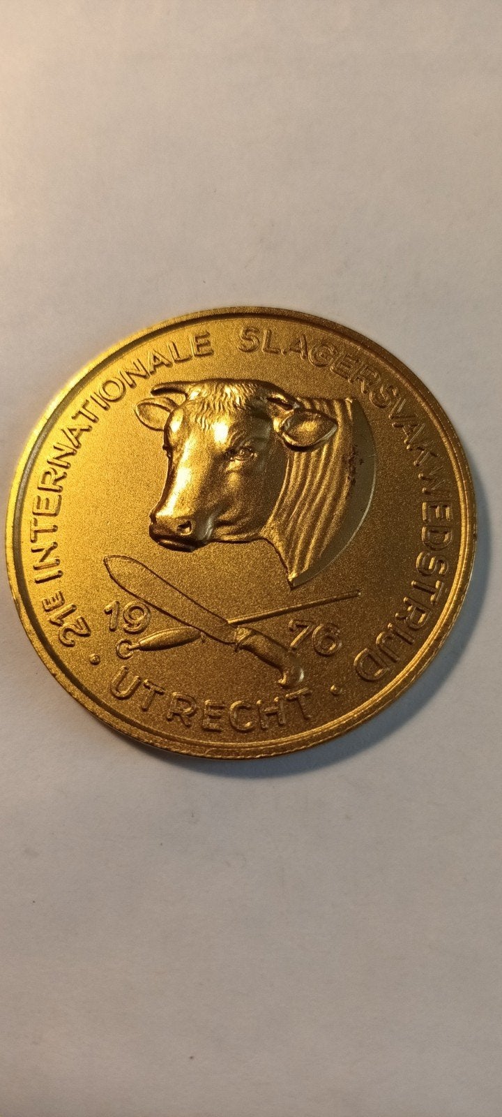Medaille Slagerswedstrijd Utrecht 1976, Ophalen of Verzenden, Brons, Nederland