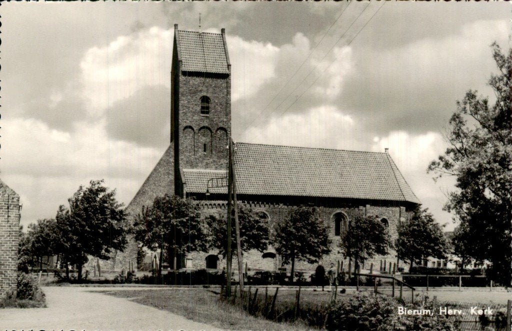 Bierum - Hervormde Kerk - Foto, Verzamelen, Ophalen of Verzenden, 1940 tot 1960, Ongelopen, Groningen