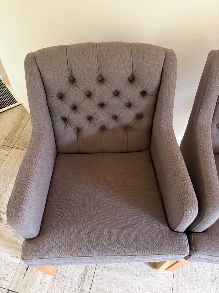 Eetkamer stoelen, Ophalen, Twee, Bruin, Stof