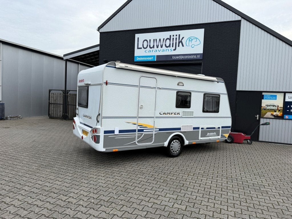 DETHLEFFS Camper 440 DB ’07 (Vastbed, Treinzit), Caravans en Kamperen, Vast bed, Bedrijf, Treinzit, 750 - 1000 kg