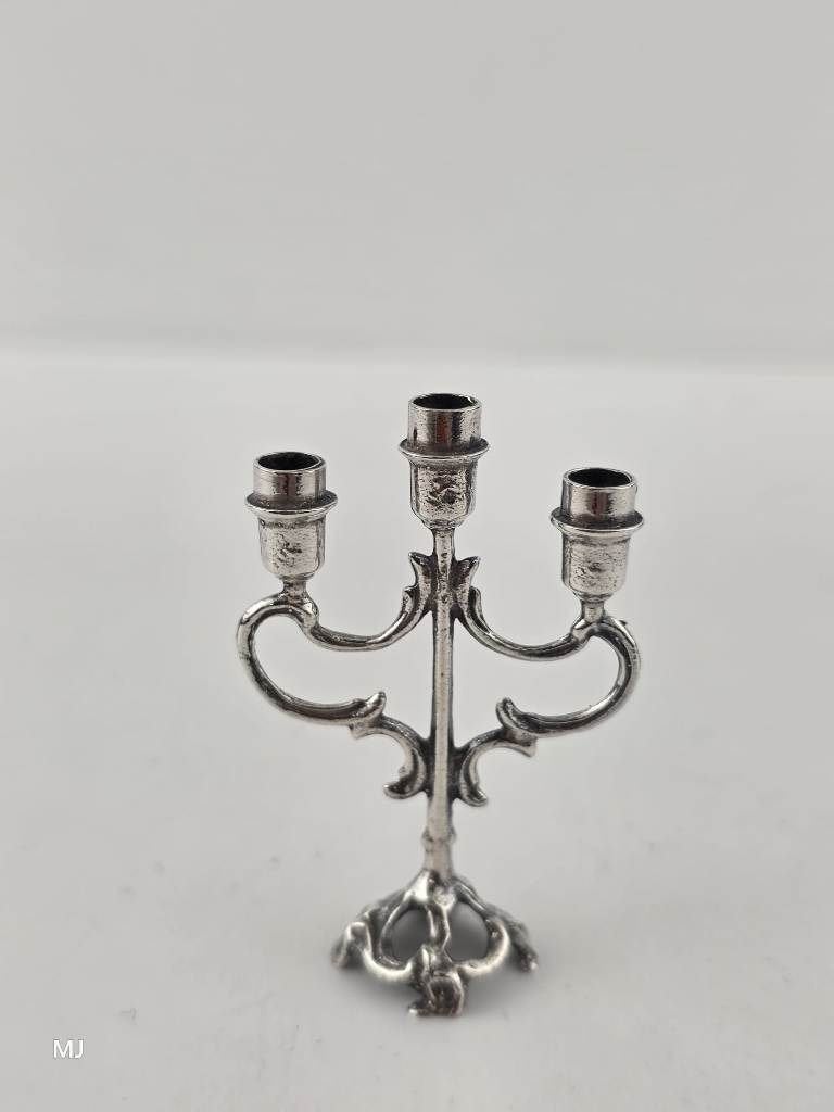 Zilveren miniatuur Kandelaar                            Z239, Ophalen of Verzenden, Zilver