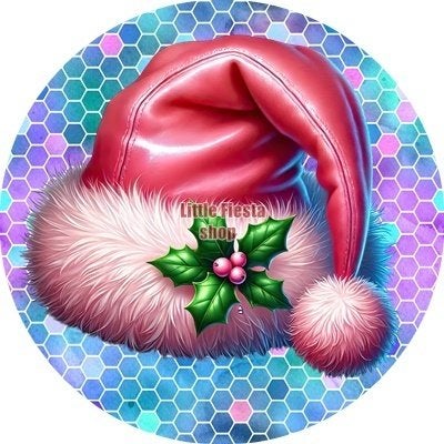 lf909 icing frosting kerstmuts 19cm eetbare taart print, Ophalen of Verzenden, Nieuw, Taarten, Versiering