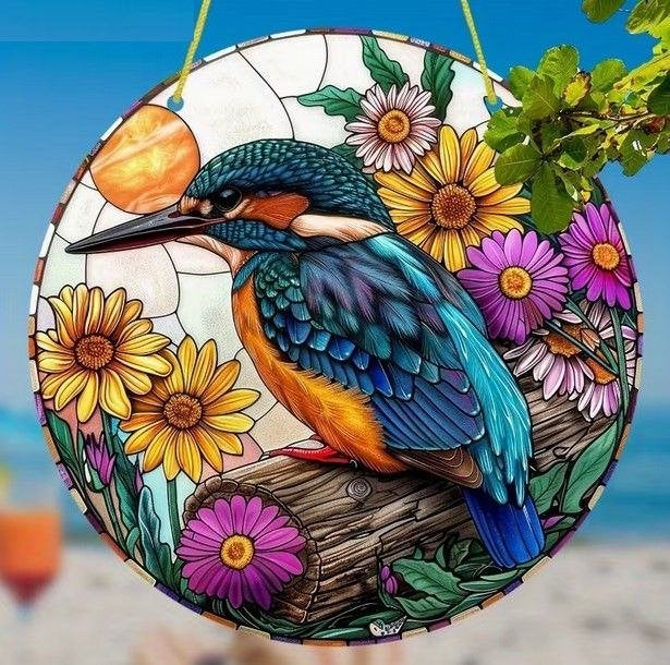 Raamhanger ijsvogel ( extra kleurrijk - doorschijnend ), Verzenden, Nieuw