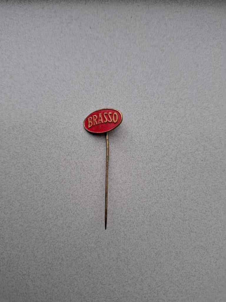 Vintage speldje pin prikker steekspeld BRASSO, Ophalen of Verzenden