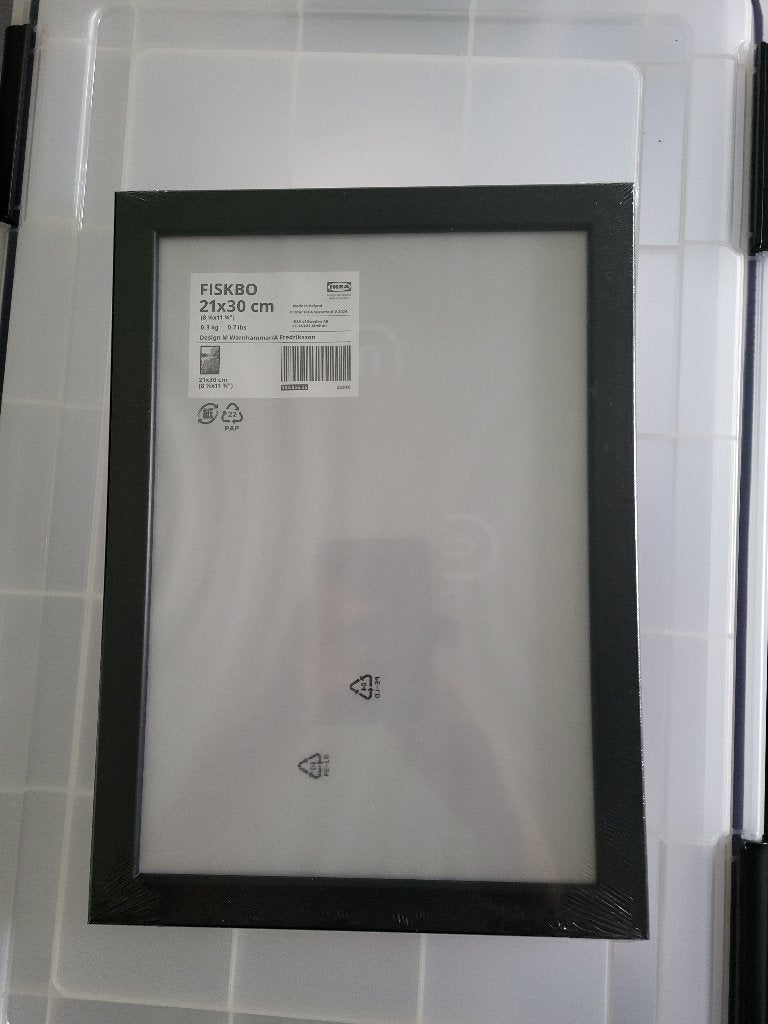 Fiskbo fotolijst 21x30 cm (Ikea), Nieuw, Standaard fotolijst, Ophalen of Verzenden, Zwart