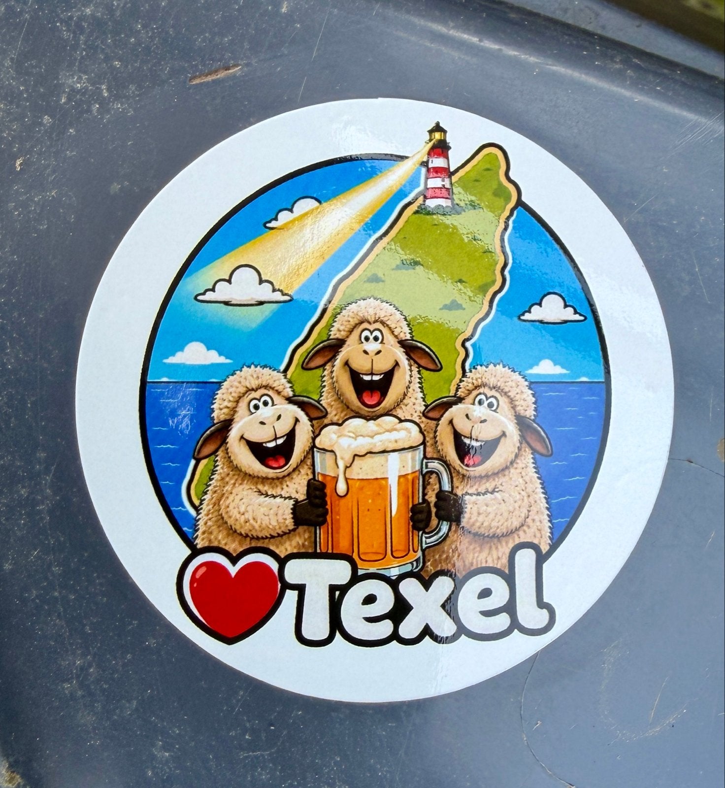 Texel sticker: eiland contour, Schapen,Skumkoppe bier, Ophalen of Verzenden, Nieuw, Overige typen