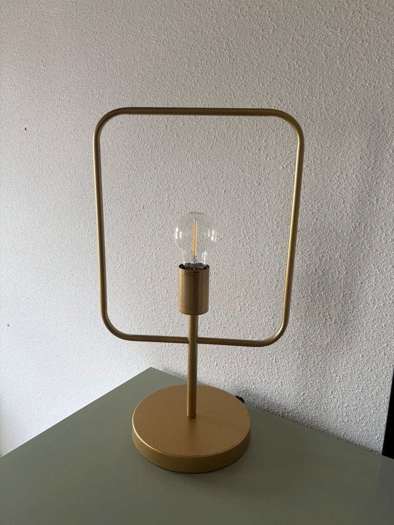 Goudkleurige lamp, Ophalen, Zo goed als nieuw, Metaal, 50 tot 75 cm