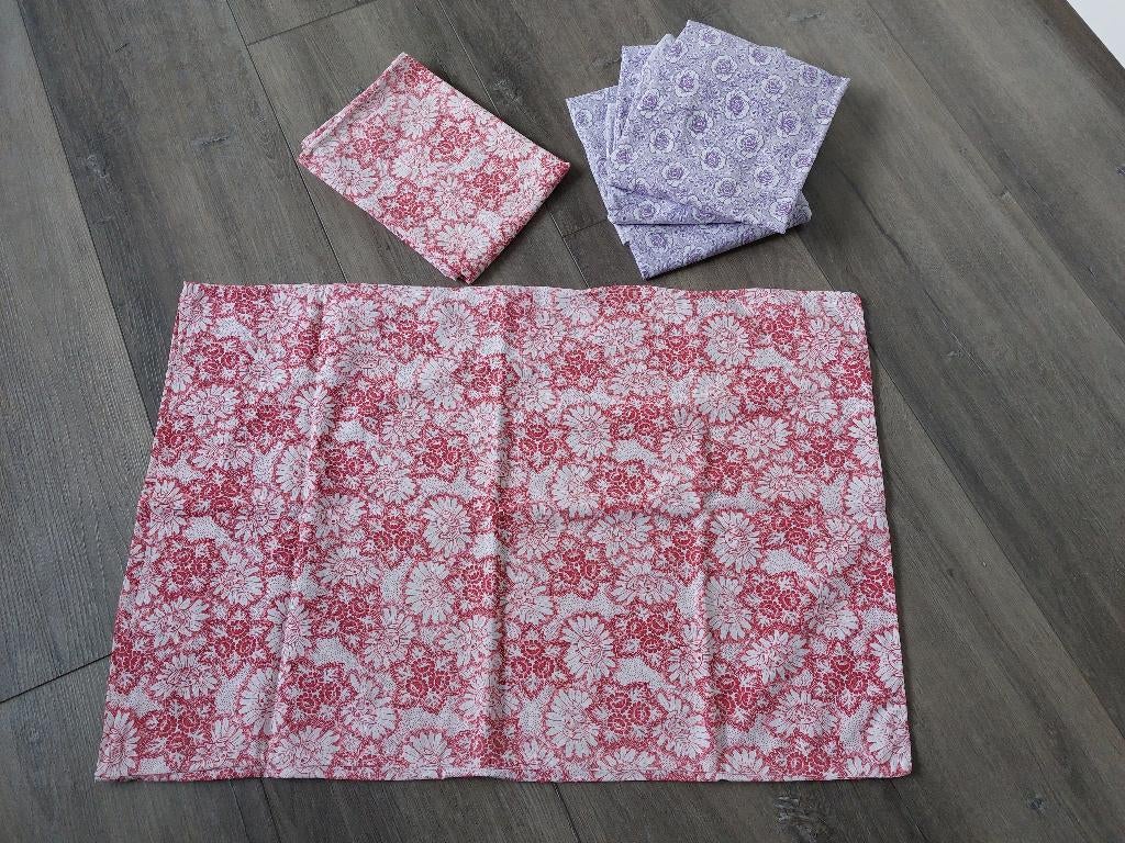 5 antieke onder -slopen jaren 60, rood 68x47, paars 64x65 cm, Ophalen of Verzenden