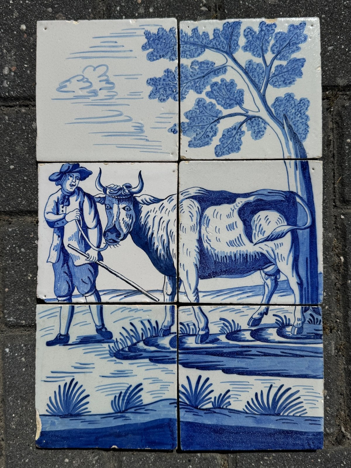 Antiek tegeltableau 1800~, Verzenden