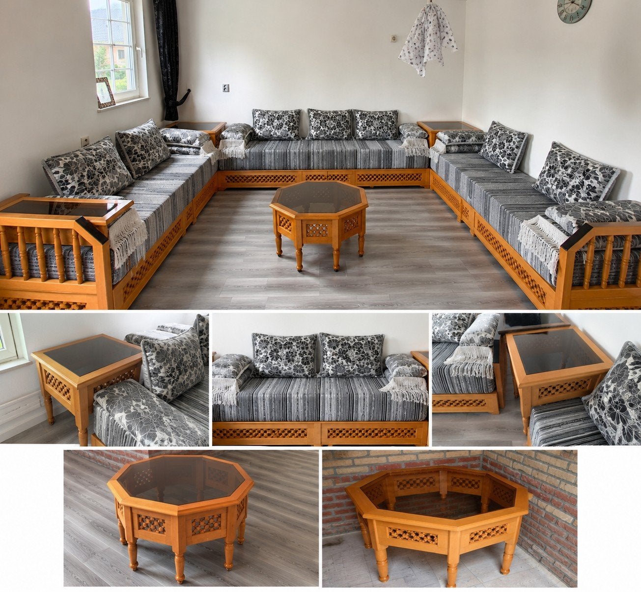 Complete Marokkaanse Salon Set - Hoekbank met Tafels, Huis en Inrichting, Ophalen, Gebruikt, Marokkaans, Oosters, Traditioneel
