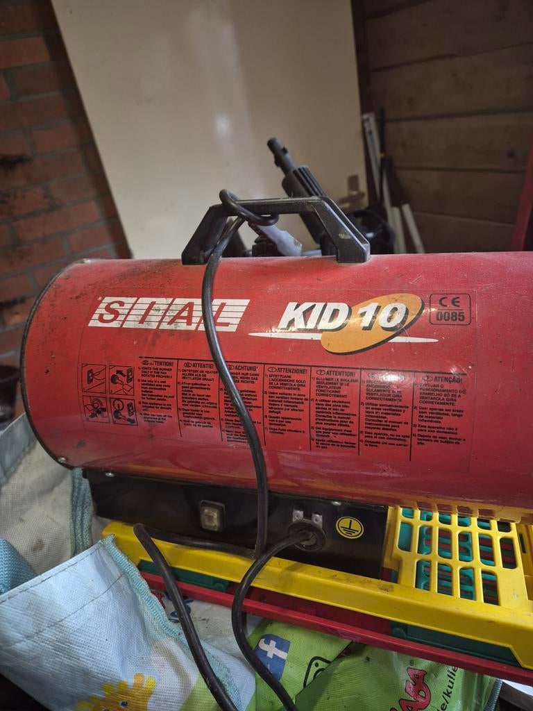Staal KID 10 heteluchtkanon / werkplaatskachel, 30 tot 80 cm, Gebruikt, Kachel, Ophalen of Verzenden