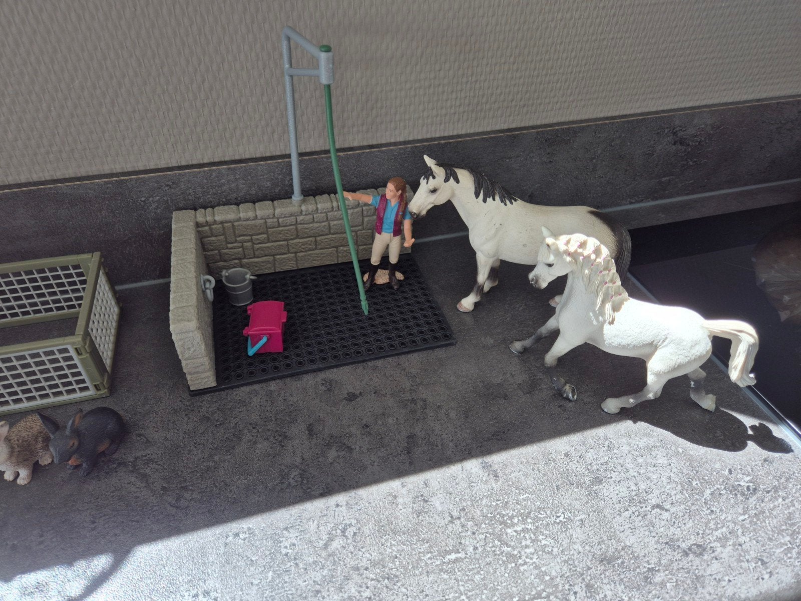 Schleich setje met paarden en konijnen, Ophalen of Verzenden, Zo goed als nieuw