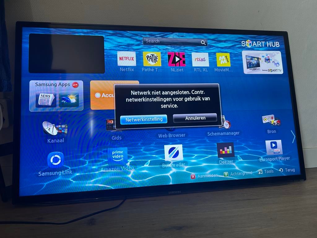 Samsung Smart TV met beugel, afstandsbediening en Chromecast, Audio, Tv en Foto, Televisies, Gebruikt, 100 cm of meer, Samsung