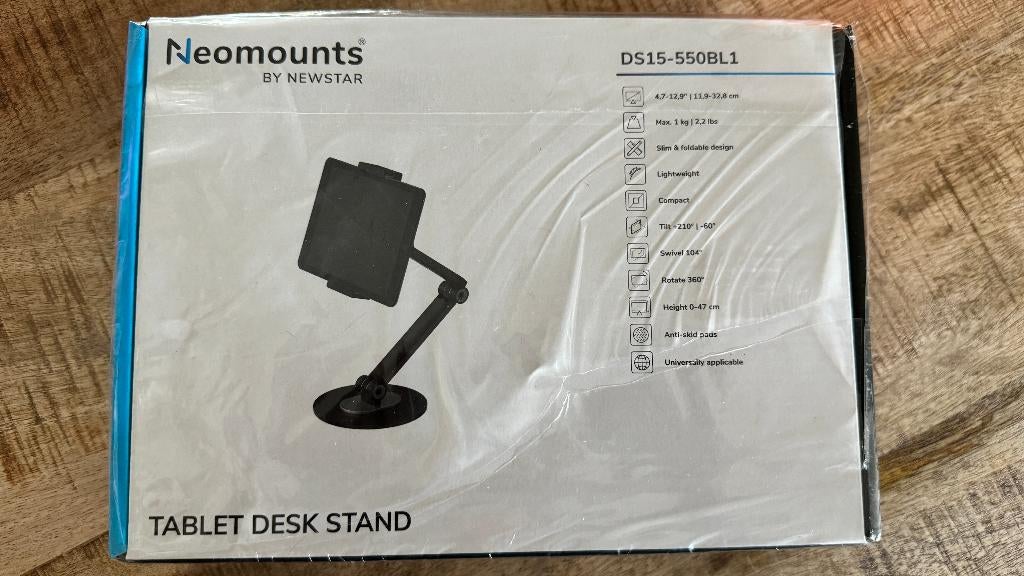 NEOMOUNTS DS15-550BL1 TABLETHOUDER – TABLET TAFELSTANDAARD, Ophalen of Verzenden, Nieuw, In diepte verstelbaar