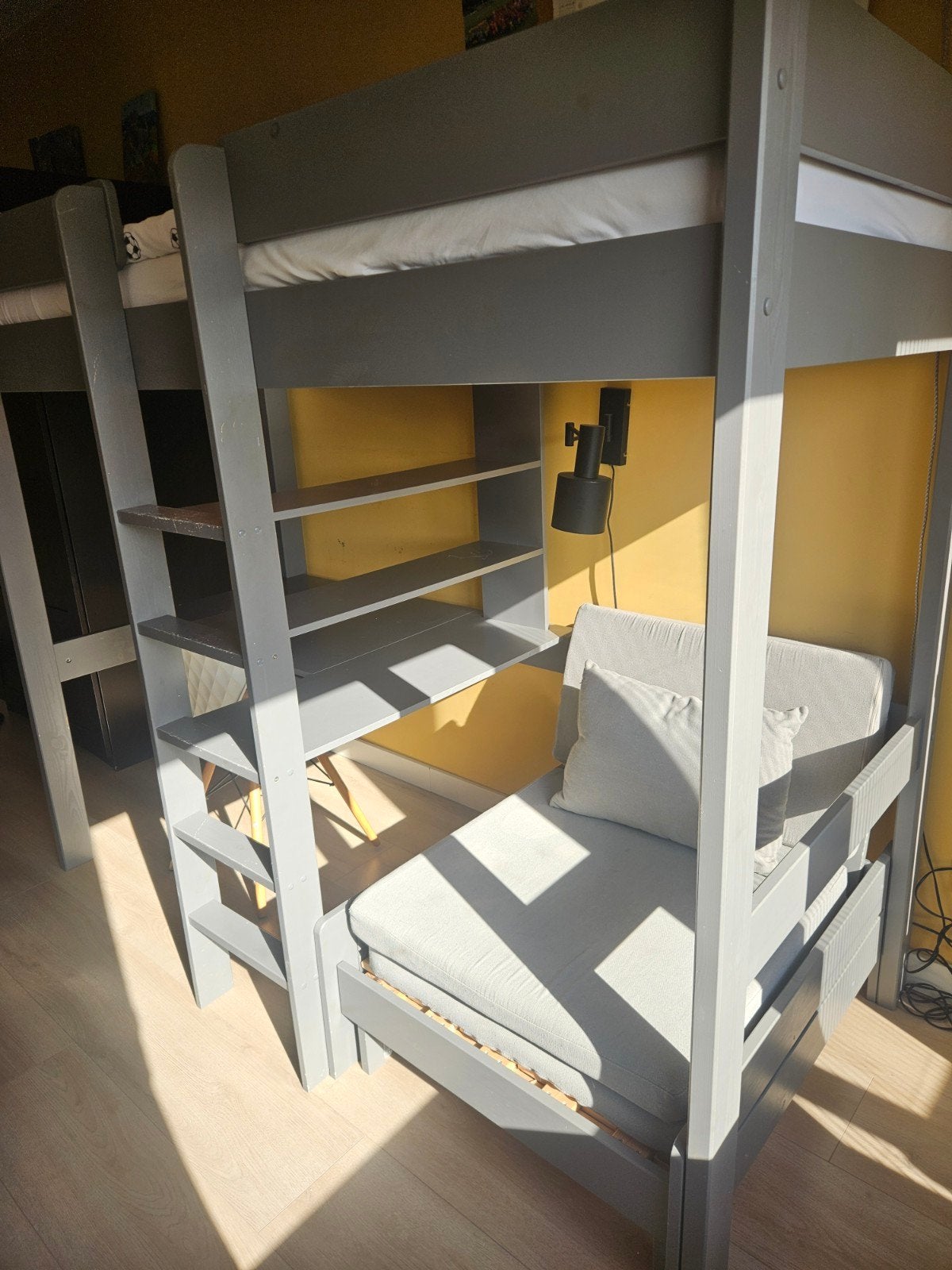 Stapelbed/hoogslaper (Nous kids Wehkamp)bureau + bank bed, Ophalen, Gebruikt, 90 cm, Eenpersoons