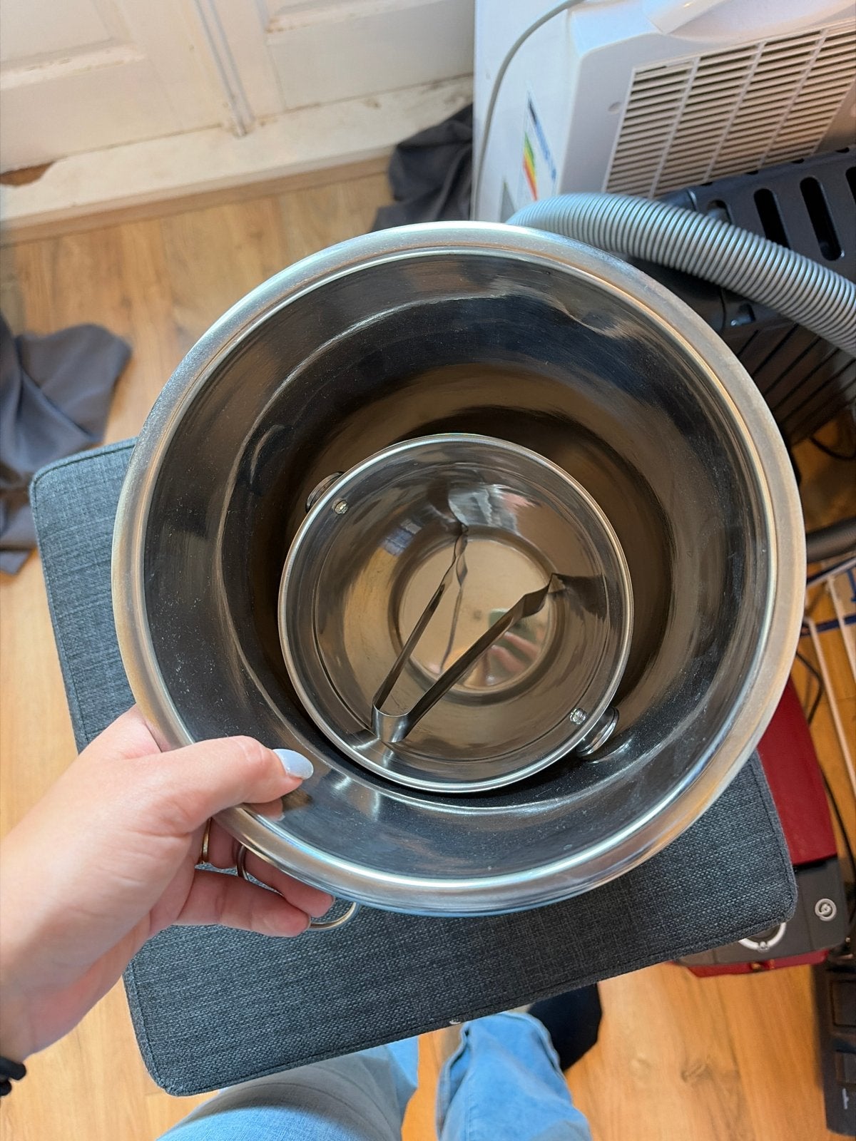 Flessenkoeler met ijstang - Roestvrij staal, Flessenkoeler, Gebruikt, Zilver, Ophalen of Verzenden