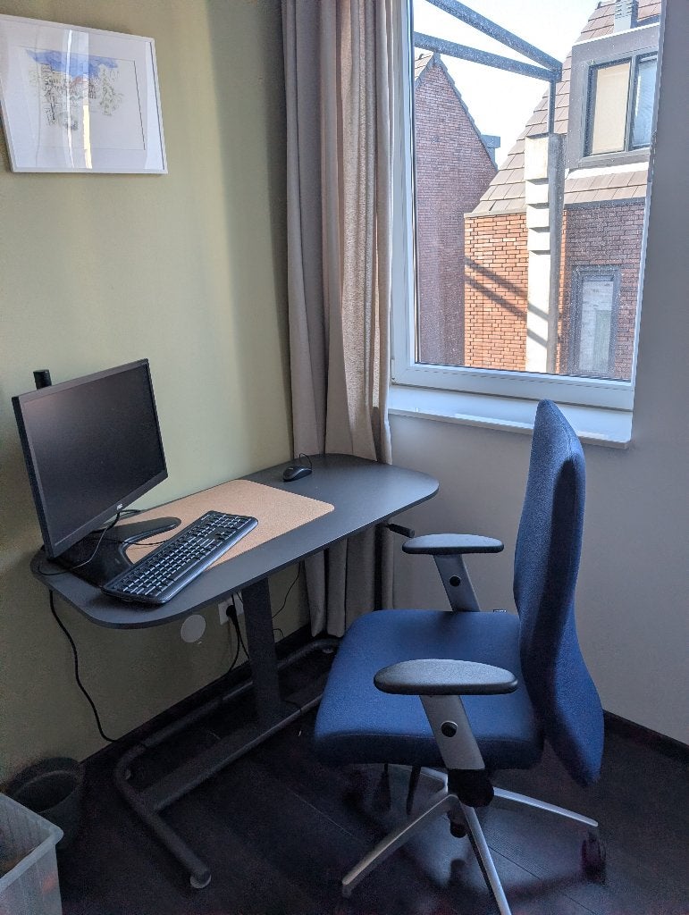 Ergonomische Bureaustoel Turijn NEN 1335, Ophalen, Balstoel, Blauw, Zo goed als nieuw