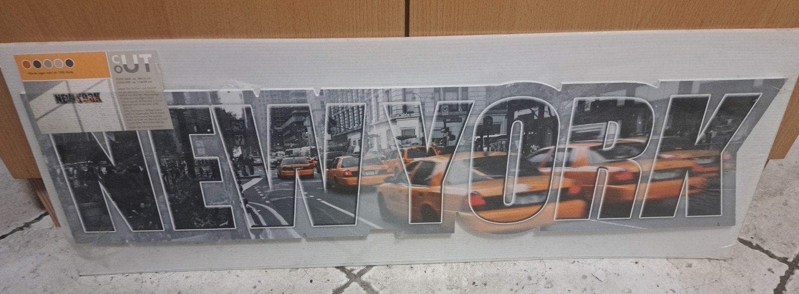 New York Cut-Out Wanddecoratie 25x70 cm, Meerkleurig, Ophalen of Verzenden, Kunststof, Modern