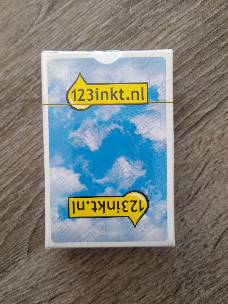 Kaartspel, met bedrukking achterop van 123inkt., Verzamelen, Ophalen of Verzenden, Nieuw, Speelkaart(en)