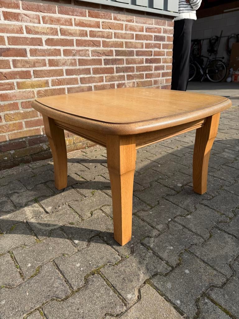 Eiken patine salontafel 75x75 50 cm hoog, Ophalen, Rechthoekig, 50 tot 100 cm, Minder dan 50 cm
