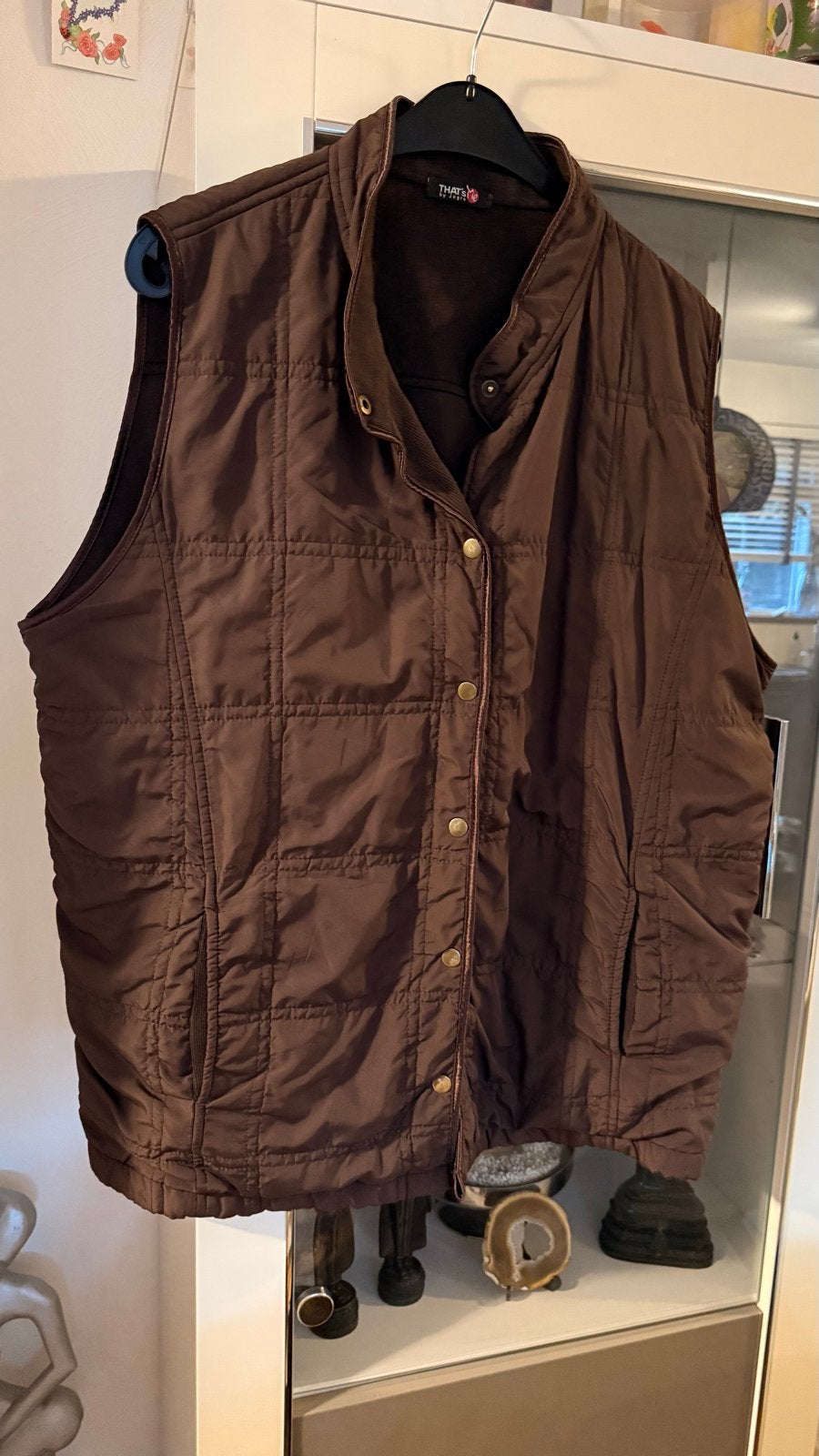 Bruin gewatteerd bodywarmer mt 50 That's Me by Jagro, Kleding | Dames, Ophalen of Verzenden, Zo goed als nieuw, Bruin, Jasje of Colbert