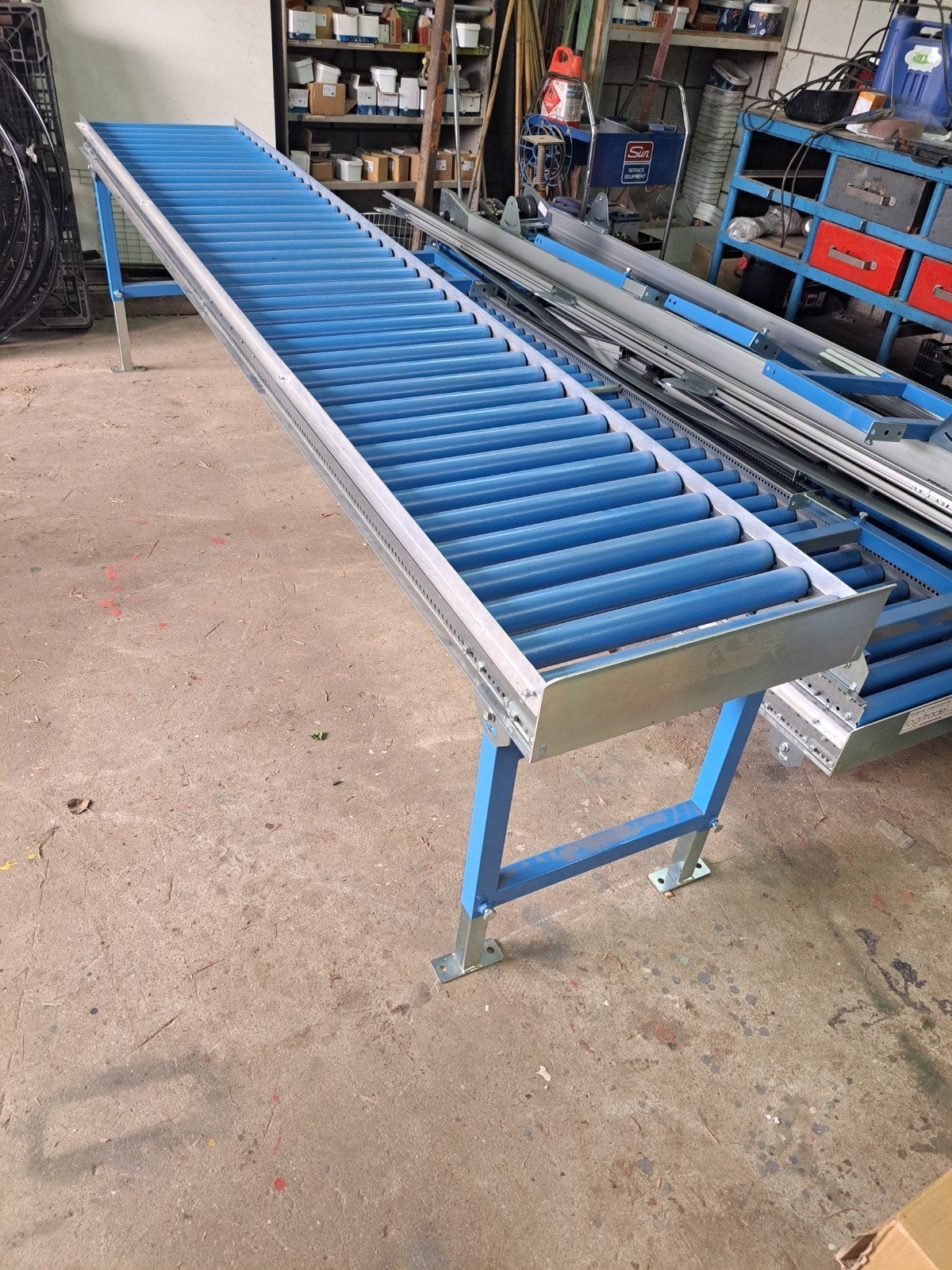 Rollenbaan met kunstofrollen, Ophalen