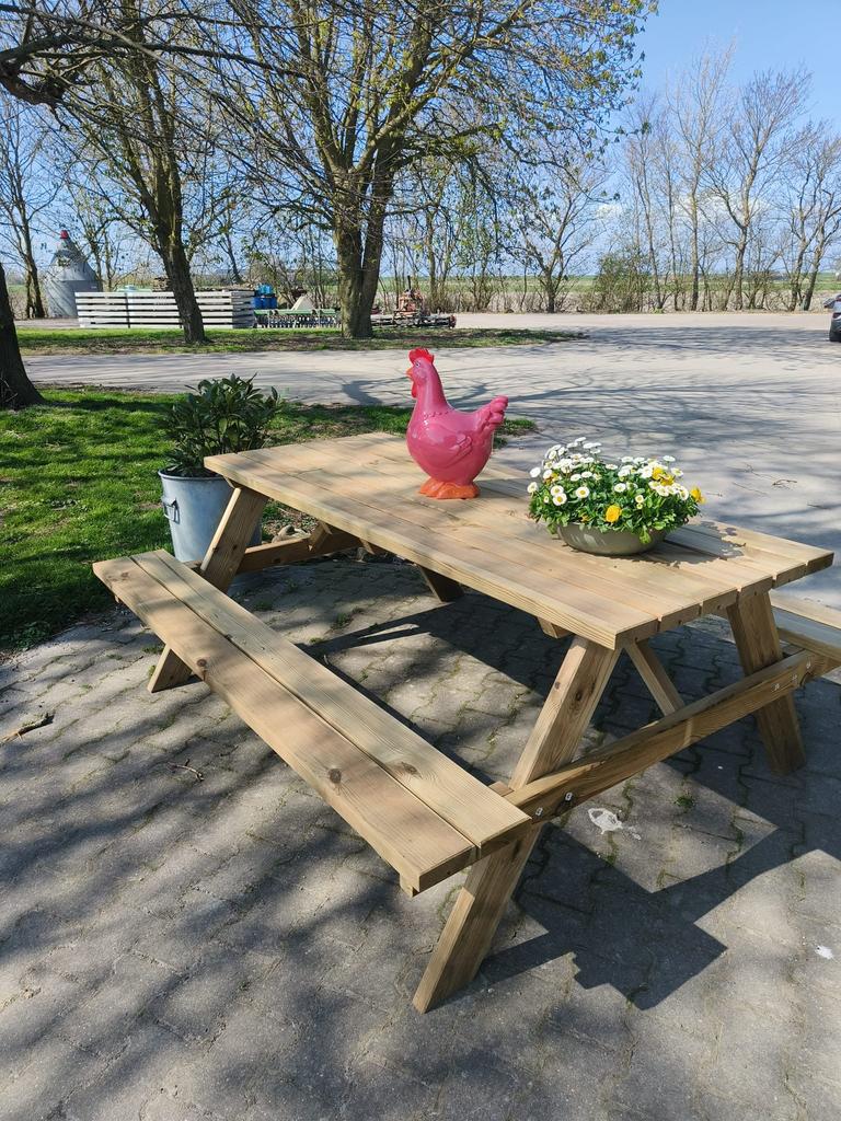 Picknicktafel 180cm 6pers |robuust| geïmpregneerd opklapbaar, Tuin en Terras, Ophalen, Nieuw, Inklapbaar, Rechthoekig