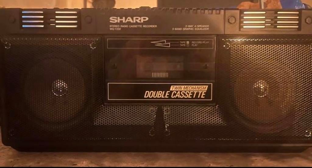 Sharp WQ-T232 Stereo Radio Cassette Recorder Boombox, Ophalen of Verzenden, Dubbel, Overige merken, Tiptoetsen
