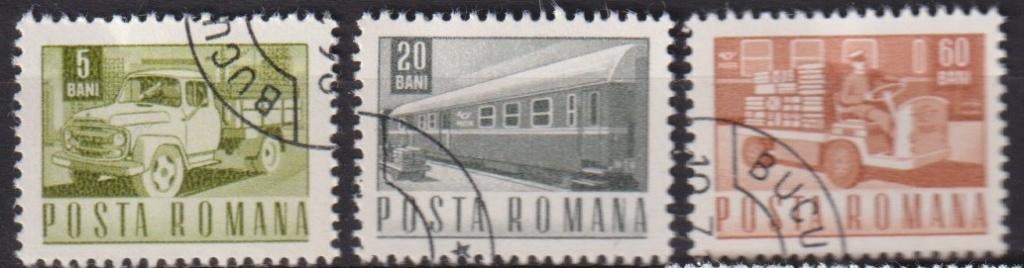 Roemenie 1967 Transport en Communicatie Auto Trein, Verzenden, Gestempeld, Treinen